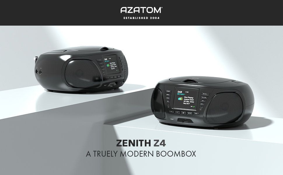 Zenith Z4 DAB & FM Radio CD Boombox with Full Colour Display and