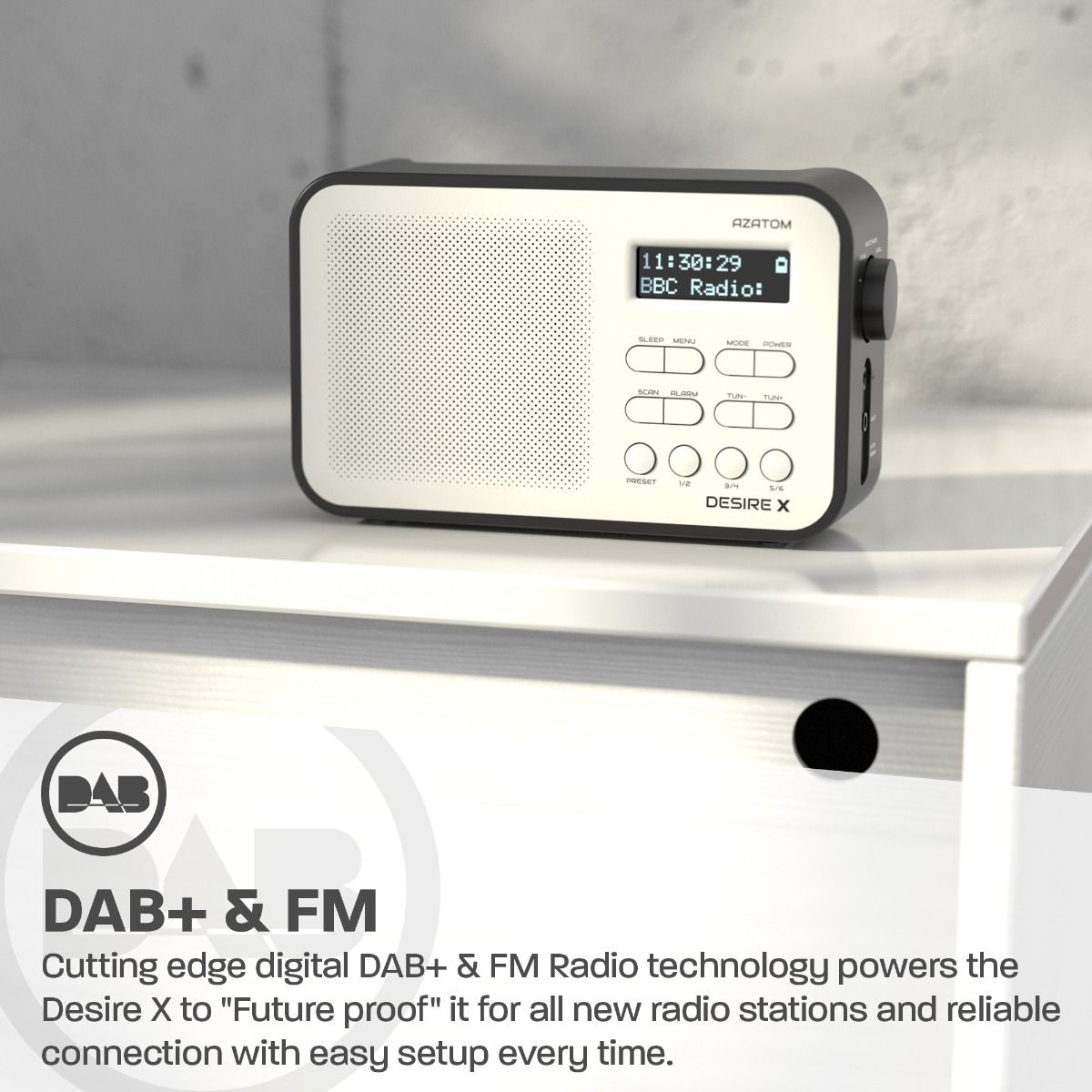 Desire X DAB + Digital and FM Portable Radio Certified Refurbished Best of British Audio